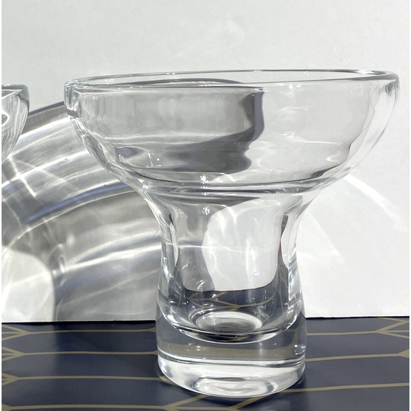 MCM Heavy Mushroom Shaped Cocktail Margarita Set Of 2 Vintage Mid Mod Glasses - Picture 3 of 14